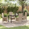 vidaXL Conjunto de Comedor de Jard&iacute;n 5 pcs Beige rat&aacute;n sint&eacute;tico