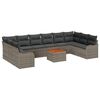 vidaXL Conjunto de sof&aacute;s de jard&iacute;n 10 uds. Gris rat&aacute;n sint&eacute;tico