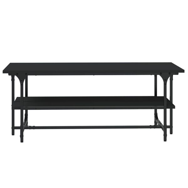 vidaXL Mesa de centro de madera contrachapada negro 100x50x40 cm