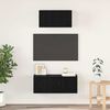 vidaXL Conjunto de mueble de TV 2 pcs Roble Negro Madera de ingenier&iacute;a