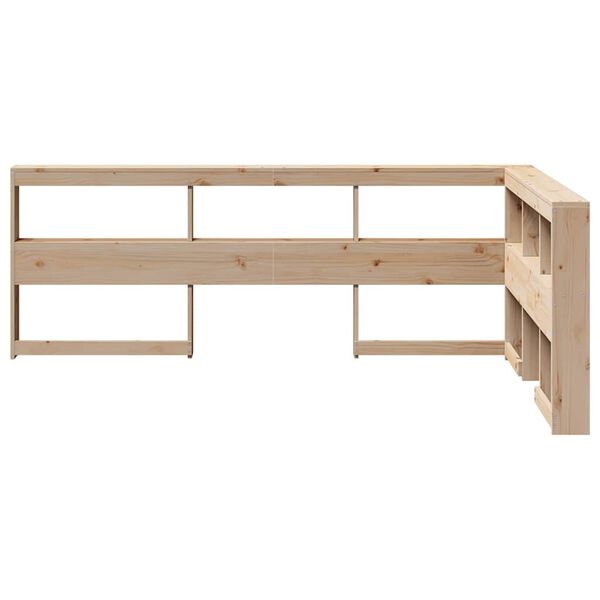 vidaXL Cabecero librer&iacute;a en forma de L madera maciza de pino 120 cm