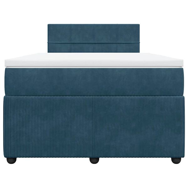 vidaXL Cama box spring con colch&oacute;n terciopelo azul 120x200 cm