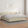 vidaXL Cama box spring con colch&oacute;n cuero sint&eacute;tico crema 200x200 cm