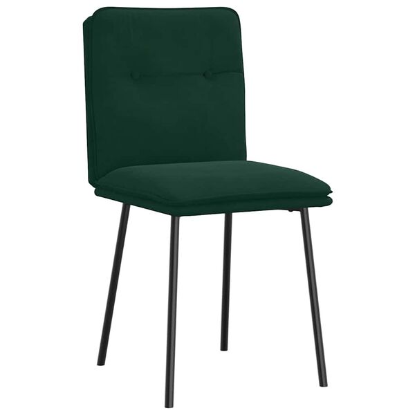 vidaXL Sillas de comedor 4 unidades terciopelo verde oscuro
