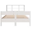 vidaXL Cama con estanter&iacute;a sin colch&oacute;n madera maciza blanca 140x200 cm