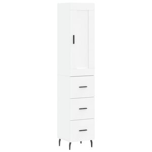 vidaXL Aparador alto madera contrachapada blanco 34,5x34x180 cm