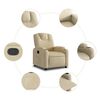 vidaXL Sillón reclinable de tela color crema