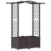 vidaXL Cama elevada con trellis y techo Marr&oacute;n 125 x 40 x 138 cm PP