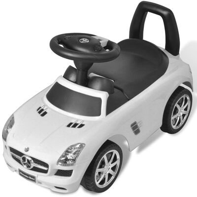vidaXL Coche correpasillos para niños Mercedes Benz blanco