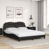 vidaXL Cama Viana con colchón cuero sintético negro 160x200 cm