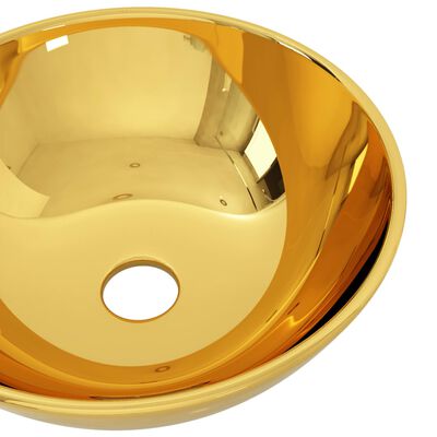 vidaXL Lavabo 28x10 cm cerámica dorado