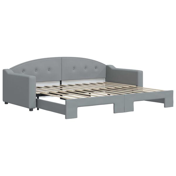 vidaXL Sof&aacute; cama nido tela gris claro 90x200 cm