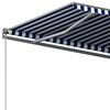vidaXL Toldo de pie autom&aacute;tico azul y blanco 350x250 cm