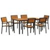 vidaXL Conjunto de Comedor de Jard&iacute;n 7 pcs Negro