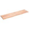 vidaXL Estante pared madera roble tratada marr&oacute;n claro 200x50x(2-4) cm