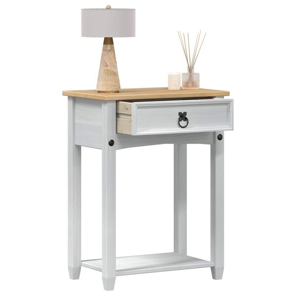 vidaXL Mesa consola con caj&oacute;n 55 x 35 x 73 cm Madera de pino macizo
