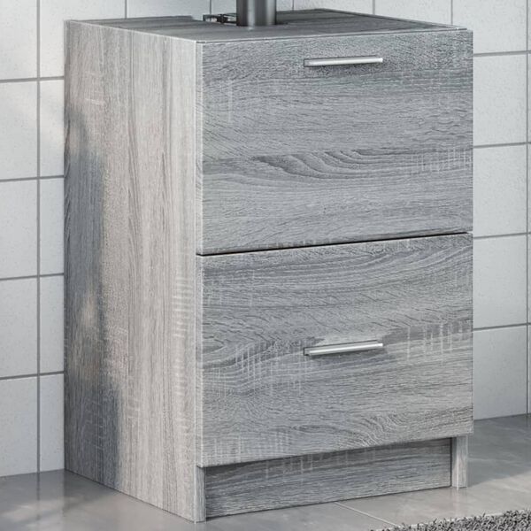 vidaXL Armario de lavabo madera de ingenier&iacute;a gris Sonoma 40x37x59 cm