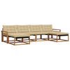 vidaXL Conjunto de sof&aacute;s de exterior con coj&iacute;n 6 pcs Natural y Beige
