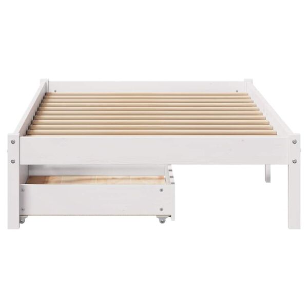 vidaXL Estructura de cama sin colchón madera maciza blanca 75x190 cm