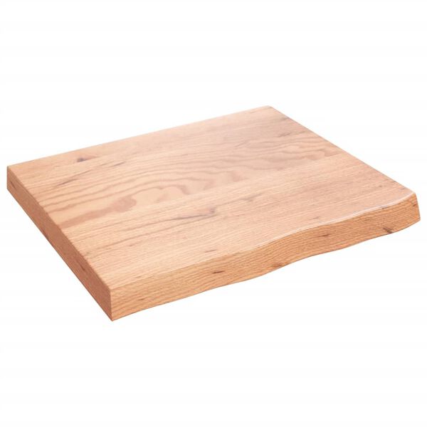 vidaXL Encimera baño madera maciza tratada marrón claro 60x50x(2-6) cm