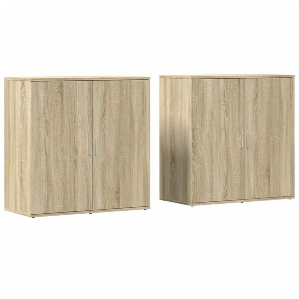 vidaXL Aparadores 2 uds madera de ingeniería roble Sonoma 79x38x80 cm