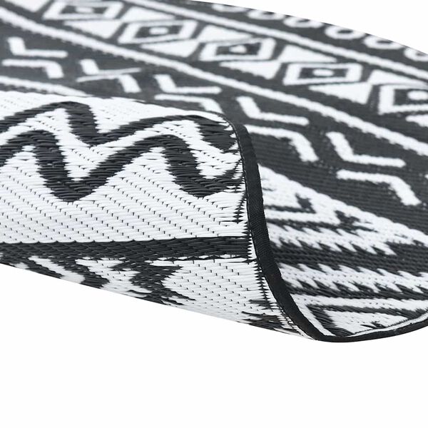 vidaXL Alfombra de exterior ARAKIL negra Ø120 cm PP