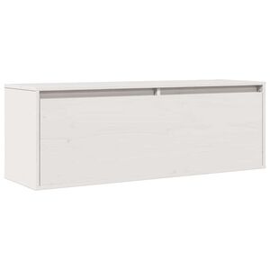 vidaXL Armario de pared de madera maciza de pino blanco 100x30x35 cm
