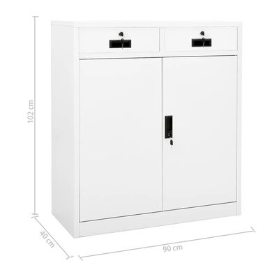 vidaXL Armario de oficina de acero blanco 90x40x102 cm
