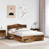 vidaXL Estructura de cama con cabecera Madera vieja 140 x 190 cm