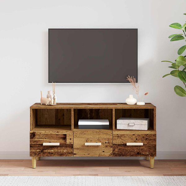 vidaXL Mueble de TV Madera vieja 102 x 36 x 50 cm Madera de ingenier&iacute;a