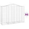 vidaXL Cestas gaviones 6 uds forma de arco hierro 200x50x140/160 cm