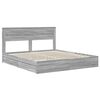 vidaXL Cama con almacenamiento con cabecera Gris Sonoma 180 x 200 cm