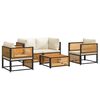 vidaXL Set de sof&aacute;s de jard&iacute;n con cojines 5 pzas madera maciza acacia