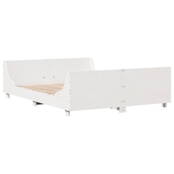 vidaXL Estructura de cama sin colch&oacute;n madera de pino blanca 120x200 cm