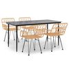 vidaXL Juego de comedor de jard&iacute;n 5 piezas rat&aacute;n sint&eacute;tico