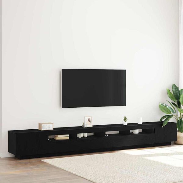 vidaXL Conjunto de mueble de TV 3 pcs Negro 300 x 35 x 40 cm