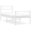 vidaXL Estructura cama sin colch&oacute;n con estribo metal blanco 100x200 cm