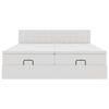 vidaXL Estructura cama otomana colchones cuero sint&eacute;tico blanco