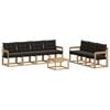 vidaXL Conjunto de sof&aacute;s de exterior 8 uds. 7 plaza Blanco y Negro