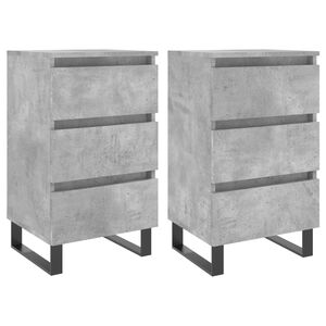 vidaXL Mesitas noche 2 uds madera ingenier&iacute;a gris hormig&oacute;n 40x35x69 cm