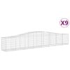 vidaXL Cestas de gaviones 9 uds forma de arco hierro 400x50x60/80 cm