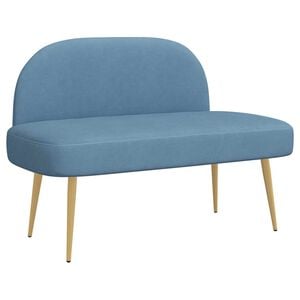 vidaXL Banco tapizado con respaldo Azul 110 x 60 x 76 cm Tela de Pana