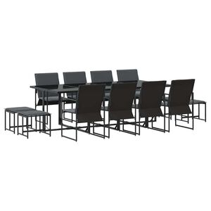 vidaXL Conjunto de Comedor de Jard&iacute;n 13 pcs Negro Acero