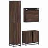 vidaXL Set de muebles baño 3 pzas madera contrachapada roble marrón