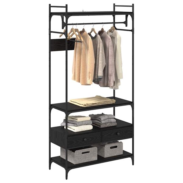 vidaXL Armario Roble negro 89 x 39 x 184.5 cm Madera contrachapada