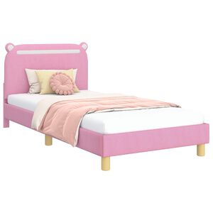 vidaXL Cama para ni&ntilde;os con cabecero con cabecera Rosa 80 x 200 cm tela