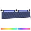 vidaXL Cabecero colgante Con luz LED Azul Polic&iacute;a Terciopelo