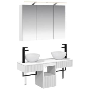 vidaXL Juego de Muebles de Ba&ntilde;o 4 pcs Blanco 100 x 14,5 x 70 cm