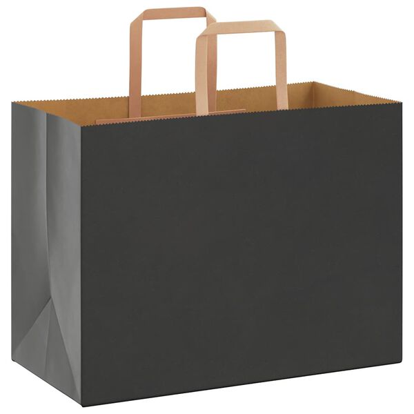 vidaXL Bolsas de papel con asas 250 uds negra 32x17x25 cm