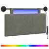 vidaXL Cabecero colgante Con luz LED Gris Claro Tela de Pana